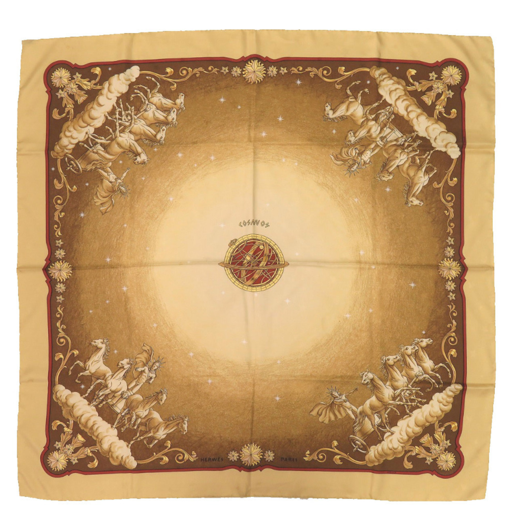 Hermes Authentic Yellow Silk Scarf